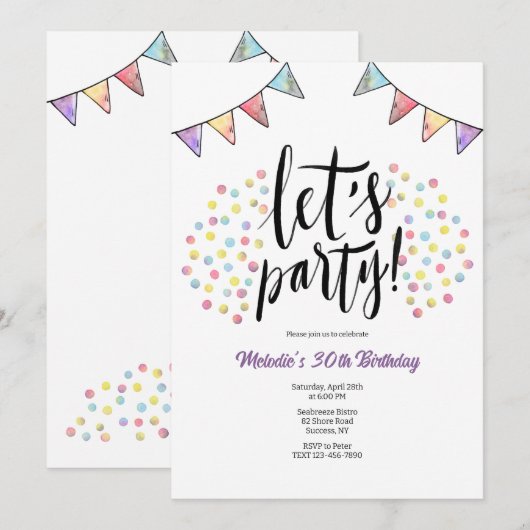 パーティーをしよう 招待状 (正面/裏面)