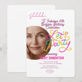 パーティーをしよう！素敵な60歳のサプライズ・セレブレーション 招待状 (正面/裏面)