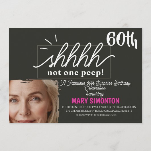 パーティーをしよう！素敵な60歳のサプライズ・パーティー 招待状 (正面)