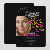 パーティーをしよう!素敵な60歳のサプライズ・パーティー 招待状 (正面/裏面)