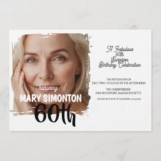 パーティーをしよう！素敵な60歳のサプライズ・パーティー 招待状 (正面)