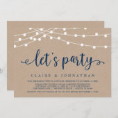 パーティーをしよう！結婚式の秘密の式の祝い 招待状 (正面/裏面)