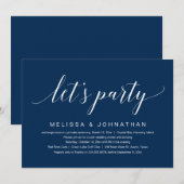 パーティーをしよう！結婚式の秘密結婚パーティーのお祝い 招待状 (正面/裏面)