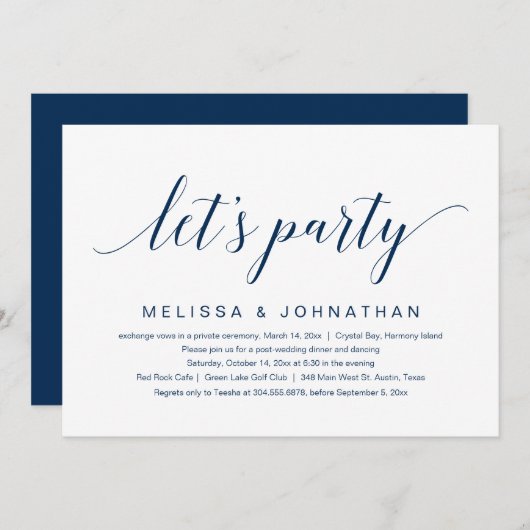 パーティーをしよう!結婚式前撮りお祝い招待状 招待状 (正面/裏面)