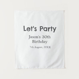 パーティーをしよう！30歳の誕生日 シンプルな灰色の名前 タペストリー