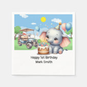 パーティーをテーマにしたゴルフ付き第1の誕生日 スタンダードカクテルナプキン (正面)