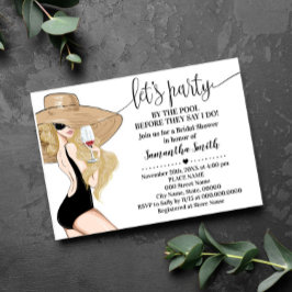 パーティーをプール別にブライダルシャワーする 招待状