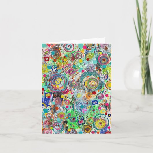 パーティーをボックス空白のメモカードに挿入 サンキューカード (正面)