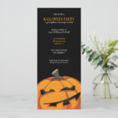 パーティーを切り分けるハロウィンの不気味なカボチャ 招待状 (スタンド正面)