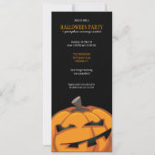 パーティーを切り分けるハロウィンの不気味なカボチャ 招待状 (正面)