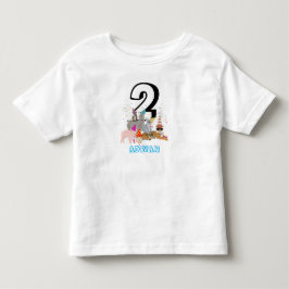 パーティーを楽しむ動物たち - 動物の誕生日 年齢 男の子 女の子 トドラーTシャツ