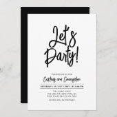 パーティーを楽しもう | おしゃれなスクリプト あらゆるパーティーイベント 招待状 (正面/裏面)