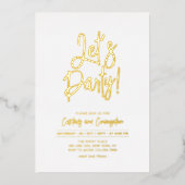 パーティーを楽しもう | エレガントなスクリプト どんなパーティーにも 箔招待状 (正面)