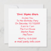 パーティーを楽しもう 現代的なピザパーティーのお知らせ 招待状 (裏面)