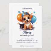 パーティーを見逃すな：誕生日パーティーの招待状 招待状 (正面/裏面)