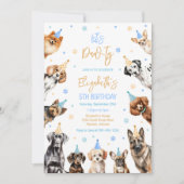 パーティーを開こう 子犬の誕生日パーティーの招待状 招待状 (正面)