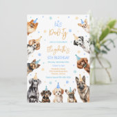 パーティーを開こう 子犬の誕生日パーティーの招待状 招待状 (スタンド正面)