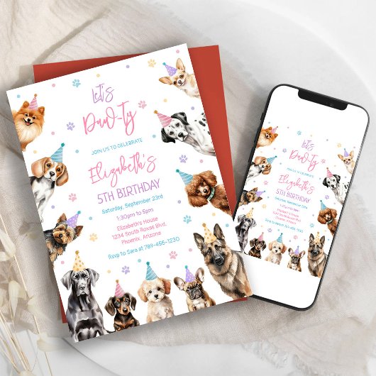 パーティーを開こう 犬のパピー パーティー 誕生日 招待状