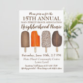 パーティーアイスクリームソーシャル誕生日ポップシクルピクニック 招待状 (スタンド正面)