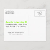 パーティーアットパークハガキ招待状-ライム インビテーションポストカード (裏面)