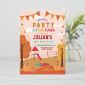 パーティーアットパーク誕生日秋秋ピクニック 招待状 (スタンド正面)