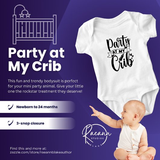 パーティーアットマイクリブベビージャージーボディスーツ ベビーボディスーツ