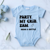 パーティーアットマイクリブ2AM |かわいいおもしろい ベビーボディスーツ