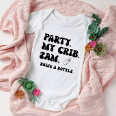 パーティーアットマイクリブ2AM |かわいいおもしろい ベビーボディスーツ