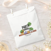 パーティーアニマルサファリをテーマにした誕生日グリーン フェイバーバッグ (クリップ留めされた状態)