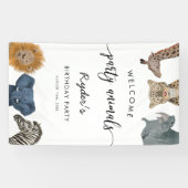 パーティーアニマルサファリバースデーパーティーへようこそ 横断幕 (横)