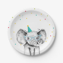 パーティーアニマルサファリワイルドエレファントズー誕生日 ペーパープレート