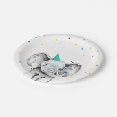 パーティーアニマルサファリワイルドエレファントズー誕生日 ペーパープレート (アングル)