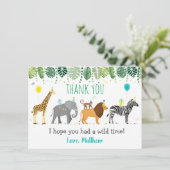 パーティーアニマルサファリ誕生日サンキュー サンキューカード (スタンド正面)