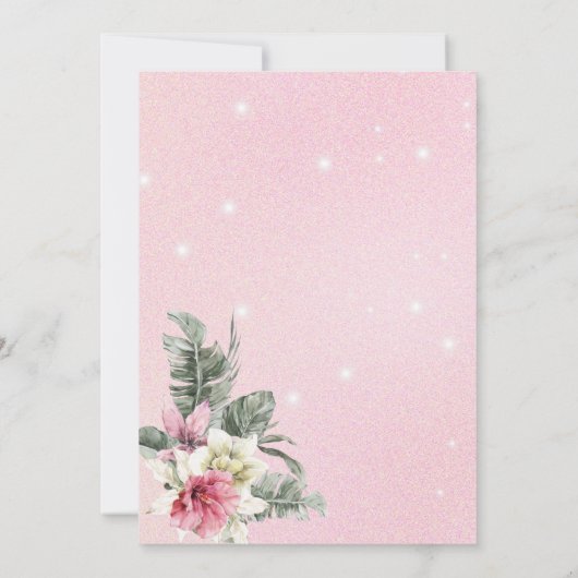 パーティーアニマルジャングルサファリガールピンク誕生日 招待状 (裏面)