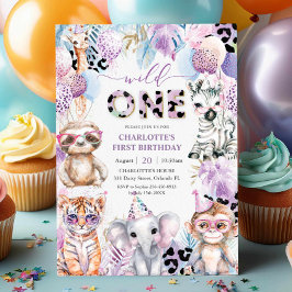 パーティーアニマルジャングルサファリワイルドワン誕生日 招待状