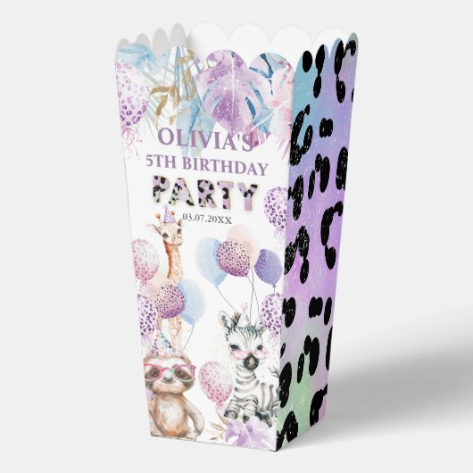 パーティーアニマルジャングルサファリ誕生日ポップコーン フェイバーボックス (正面)