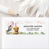 パーティーアニマルジャングル誕生日招待状 ラベル (インサイチュ)