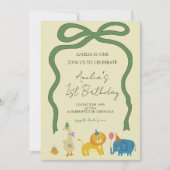 パーティーアニマルズガール誕生日 招待状 (正面)