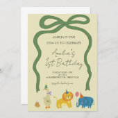 パーティーアニマルズガール誕生日 招待状 (正面/裏面)