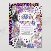 パーティーアニマルズサファリインボーチエ誕生日 招待状 (正面/裏面)