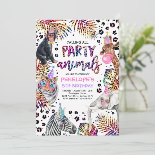 パーティーアニマルズサファリインボーチエ誕生日 招待状 (スタンド正面)