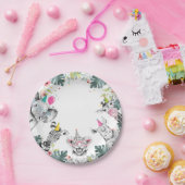 パーティーアニマルズサファリガールピンクバースデーパーティーパプ ペーパープレート (パーティー)