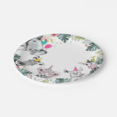 パーティーアニマルズサファリガールピンクバースデーパーティーパプ ペーパープレート (アングル)