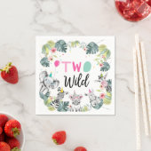 パーティーアニマルズサファリガールピンク第2誕生日第2位 スタンダードカクテルナプキン (インサイチュ)