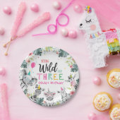 パーティーアニマルズサファリガールピンク第3誕生日 ペーパープレート (パーティー)
