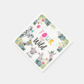 パーティーアニマルズサファリガールフォーエバーワイルド誕生日 スタンダードカクテルナプキン (角)