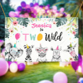 パーティーアニマルズサファリガールワイルドピンク背景B 横断幕