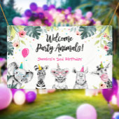 パーティーアニマルズサファリガール誕生日背景 横断幕