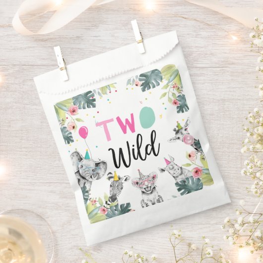 パーティーアニマルズサファリガール2ワイルドセカンド誕生日 フェイバーバッグ (クリップ留めされた状態)