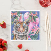 パーティーアニマルズサファリジャングルワイルドワン誕生日 スタンダードランチョンナプキン (インサイチュ)